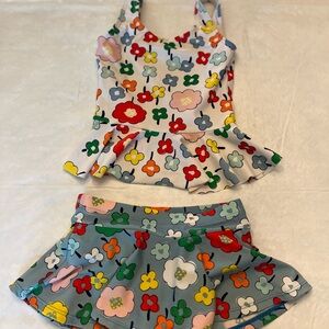 Hanna Andersson Colorful Floral Swim Skort Set
